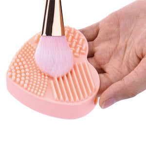 Colorful Heart Silica Glove Scrubber Board Cosmetic Cleaning Tools for Makeup Brushes