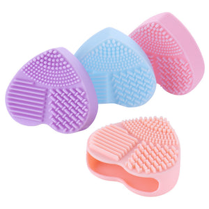 Colorful Heart Silica Glove Scrubber Board Cosmetic Cleaning Tools for Makeup Brushes